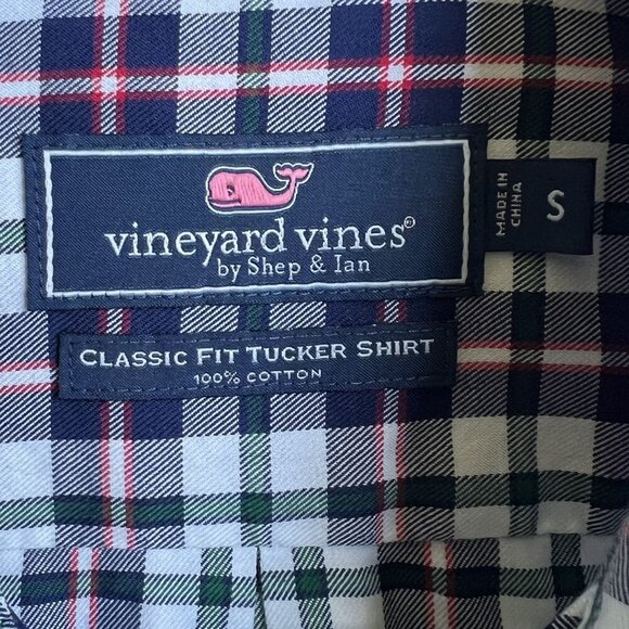 Vineyard Vines Mens S Gingham Pink Blue Green Classic Fit Tucker Shirt Preppy - Picture 1 of 13